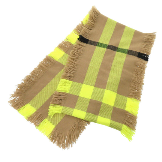 BURBERRY Scarf wool Brown Burberry check Women Used Authentic