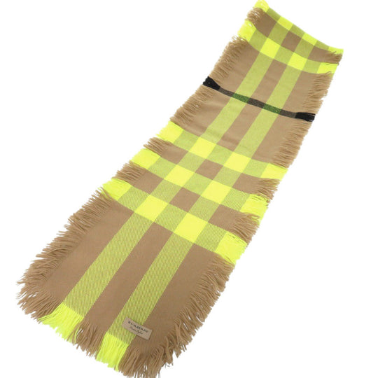 BURBERRY Scarf wool Brown Burberry check Women Used Authentic