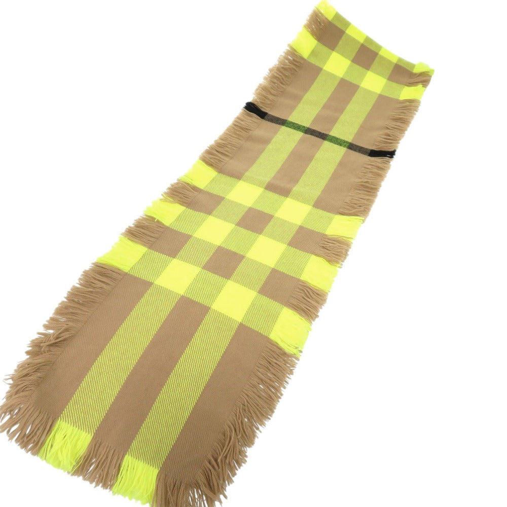 BURBERRY Scarf wool Brown Burberry check Women Used Authentic