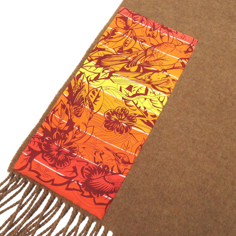 HERMES Scarf cashmere Brown Women Used Authentic