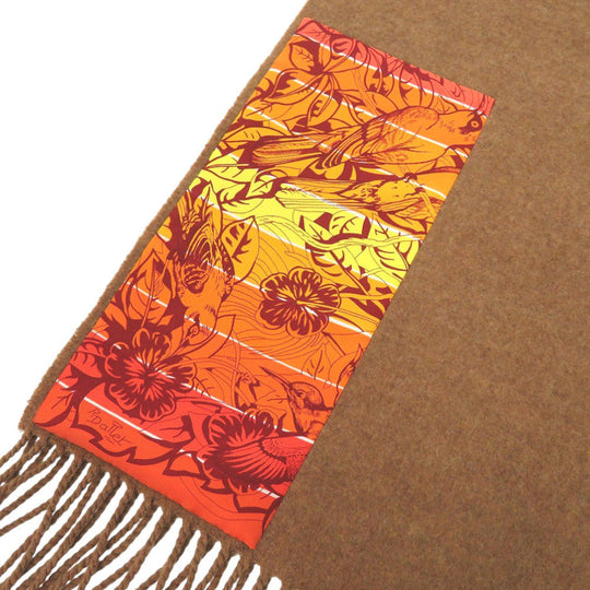 HERMES Scarf cashmere Brown Women Used Authentic
