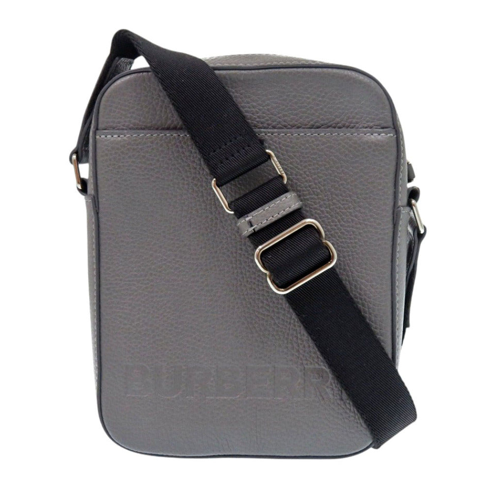 BURBERRY Shoulder Bag 8052890 leather gray logo unisex(Unisex) Used Authentic