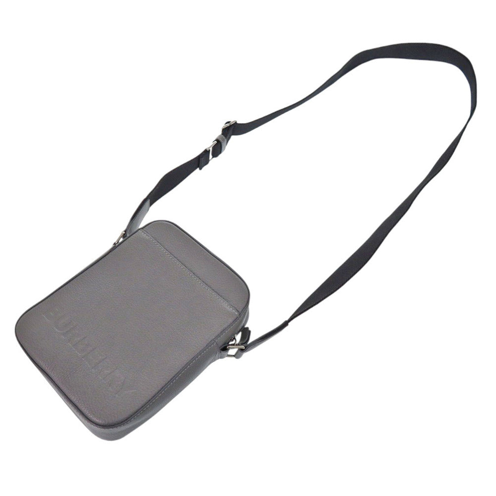 BURBERRY Shoulder Bag 8052890 leather gray logo unisex(Unisex) Used Authentic