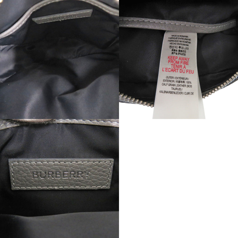 BURBERRY Shoulder Bag 8052890 leather gray logo unisex(Unisex) Used Authentic