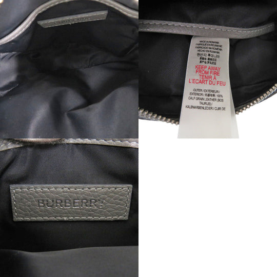 BURBERRY Shoulder Bag 8052890 leather gray logo unisex(Unisex) Used Authentic
