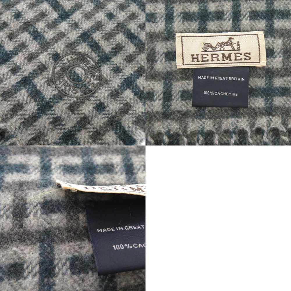 HERMES Scarf H394083T 06 cashmere green H Ecoce unisex(Unisex) Used Authentic
