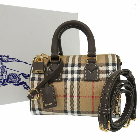 BURBERRY Handbag PVC beige MINI BOWLING