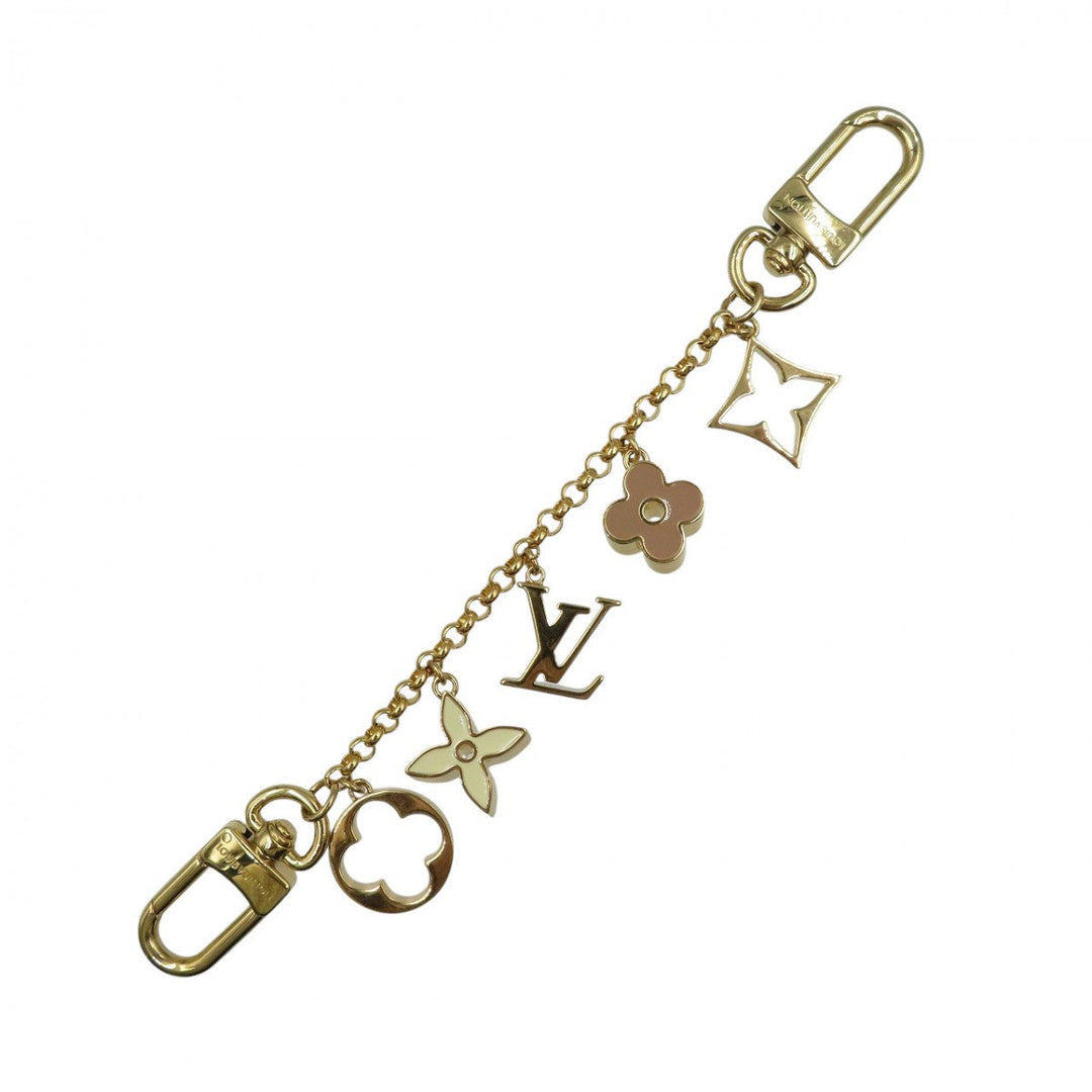 LOUIS VUITTON key ring M01413 metal gold Chain Fleur de Monogram unisex(Unisex) Used Authentic