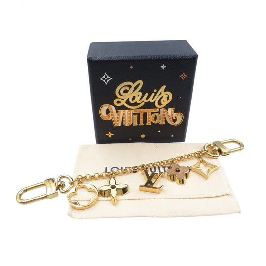 LOUIS VUITTON key ring M01413 metal gold Chain Fleur de Monogram unisex(Unisex) Used Authentic