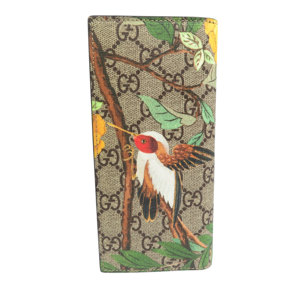 GUCCI Long Wallet Purse 427011 GG Supreme, Leather beige Gucci Tian unisex(Unisex) Used Authentic