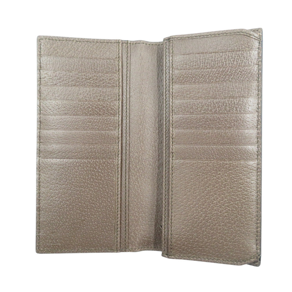 GUCCI Long Wallet Purse 427011 GG Supreme, Leather beige Gucci Tian unisex(Unisex) Used Authentic