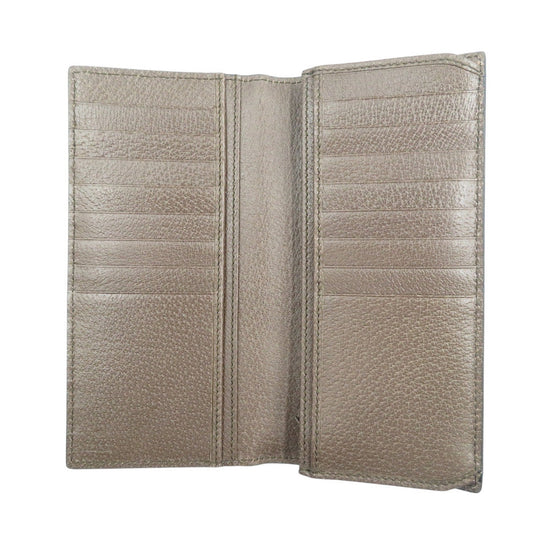 GUCCI Long Wallet Purse 427011 GG Supreme, Leather beige Gucci Tian unisex(Unisex) Used Authentic