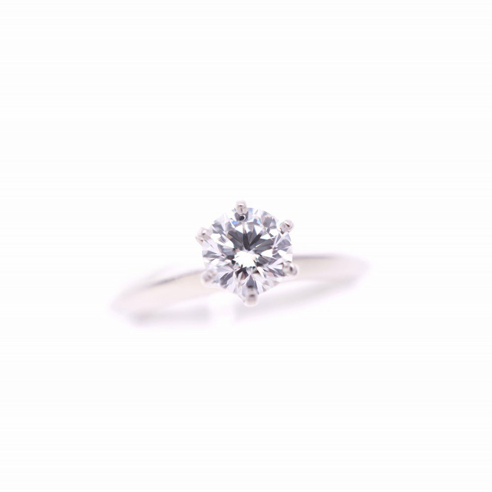 TIFFANY&Co. Ring Diamond, Pt950Platinum Silver Solitaire 0.57ct Women Used Authentic