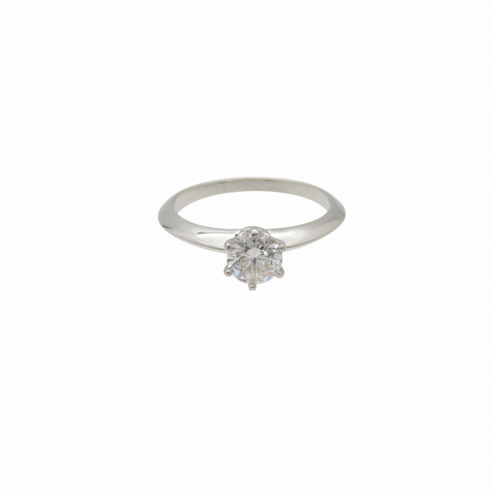 TIFFANY&Co. Ring Diamond, Pt950Platinum Silver Solitaire 0.57ct Women Used Authentic