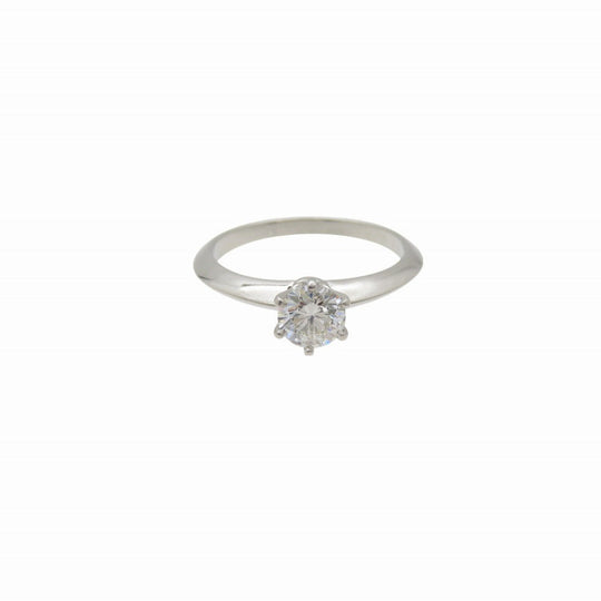 TIFFANY&Co. Ring Diamond, Pt950Platinum Silver Solitaire 0.57ct Women Used Authentic