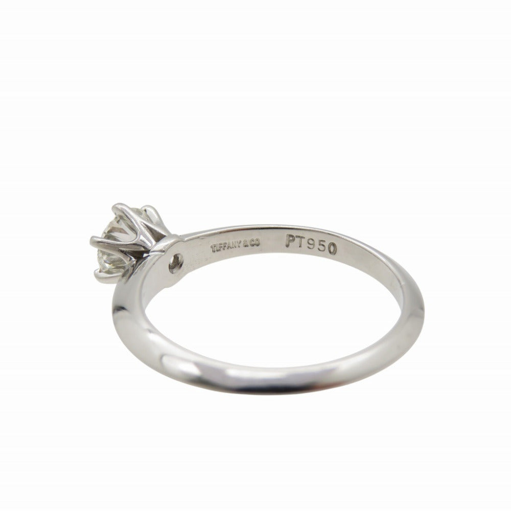 TIFFANY&Co. Ring Diamond, Pt950Platinum Silver Solitaire 0.57ct Women Used Authentic