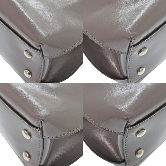 BURBERRY Handbag 8006617 enamel Sepia gray Soft Banner Women Used Authentic