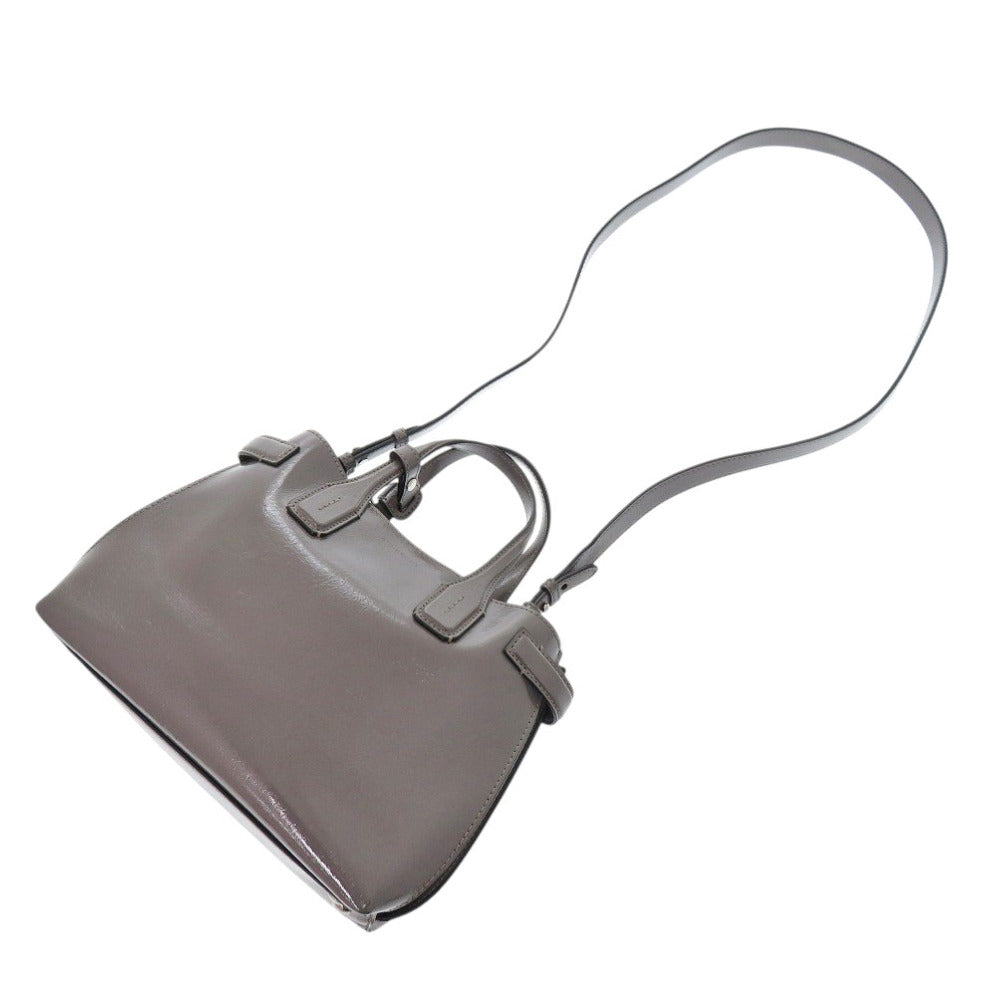 BURBERRY Handbag 8006617 enamel Sepia gray Soft Banner Women Used Authentic