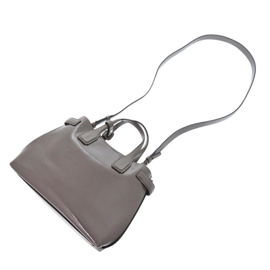 BURBERRY Handbag 8006617 enamel Sepia gray Soft Banner Women Used Authentic