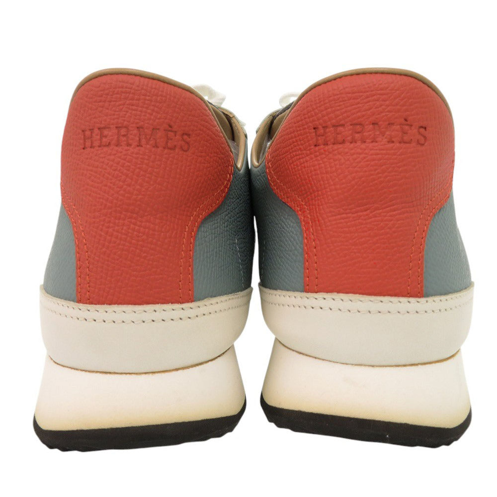 HERMES sneakers leather blue quick 41