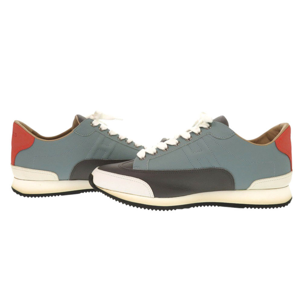 HERMES sneakers leather blue quick 41