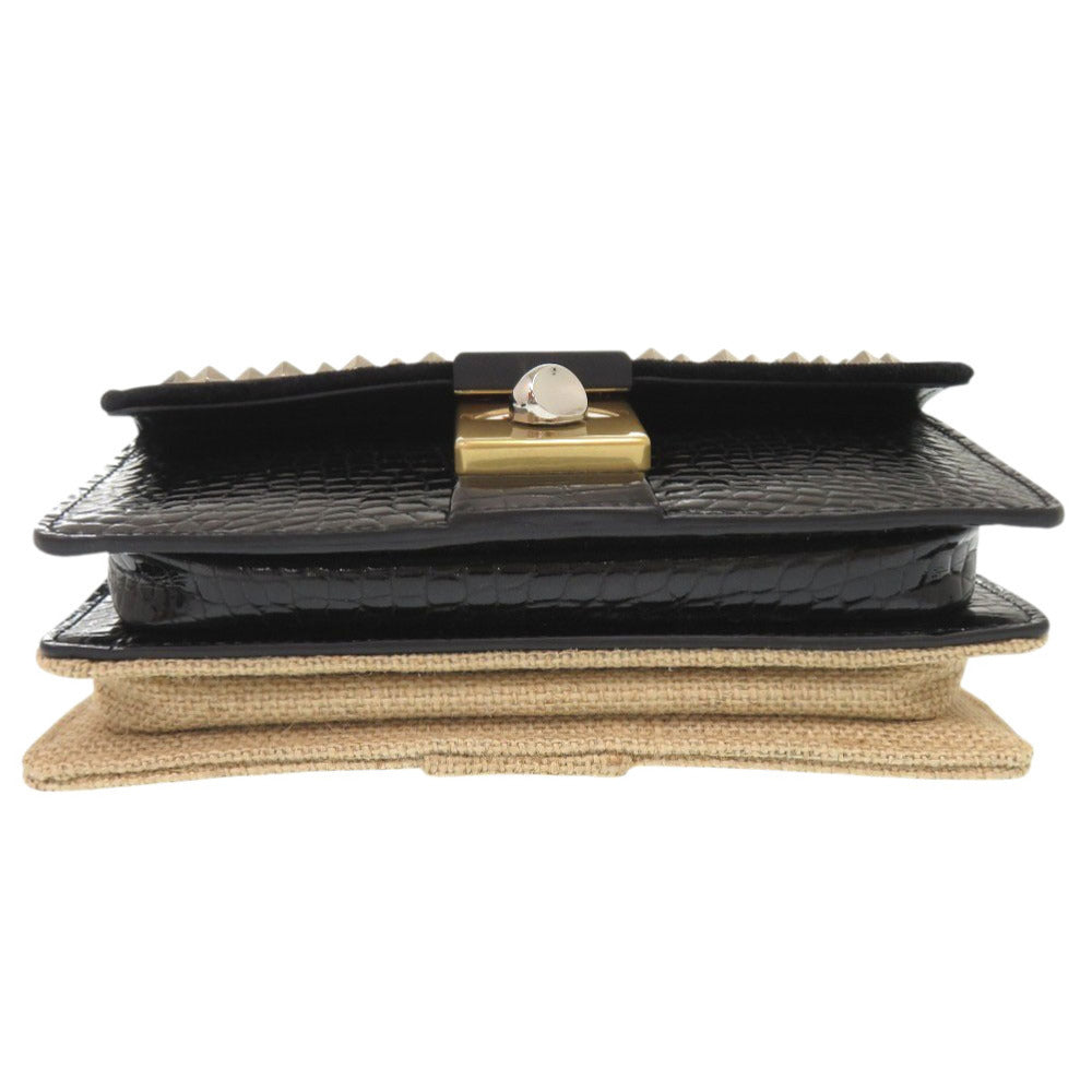 Maison Margiela Shoulder Bag SB1WD0005 Embossed leather black New Lock HORIZONTAL