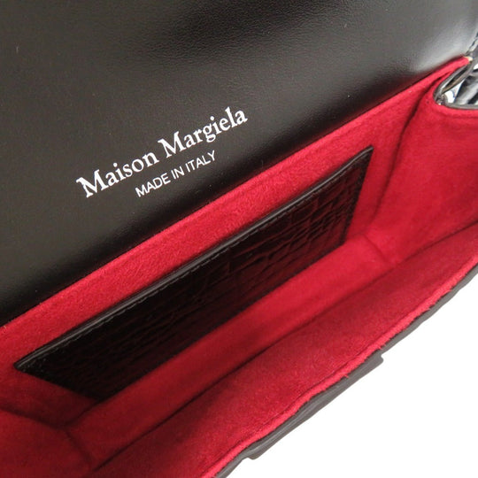 Maison Margiela Shoulder Bag SB1WD0005 Embossed leather black New Lock HORIZONTAL