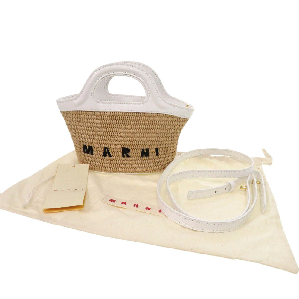MARNI Shoulder Bag BMMP0067Q0 P3860 Cotton, Leather beige Tropicalia Micro