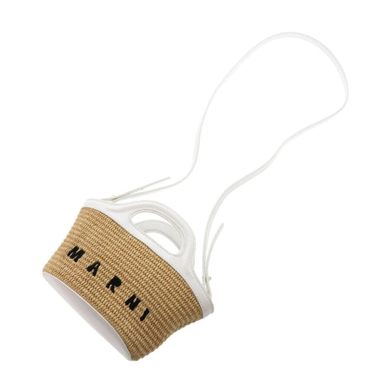 MARNI Shoulder Bag BMMP0067Q0 P3860 Cotton, Leather beige Tropicalia Micro