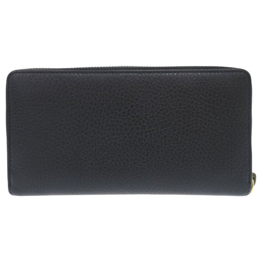 GUCCI Long Wallet Purse 524291 leather black GG Marmont Ribbon
