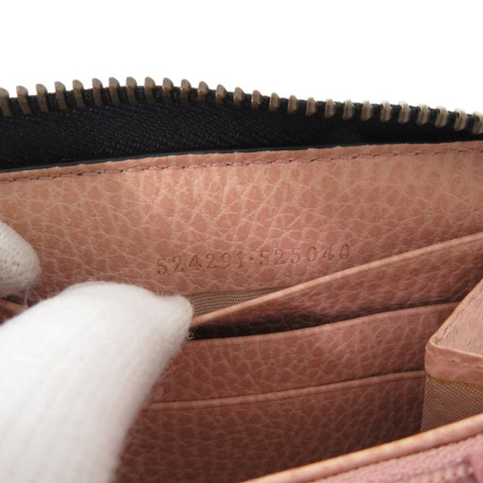 GUCCI Long Wallet Purse 524291 leather black GG Marmont Ribbon