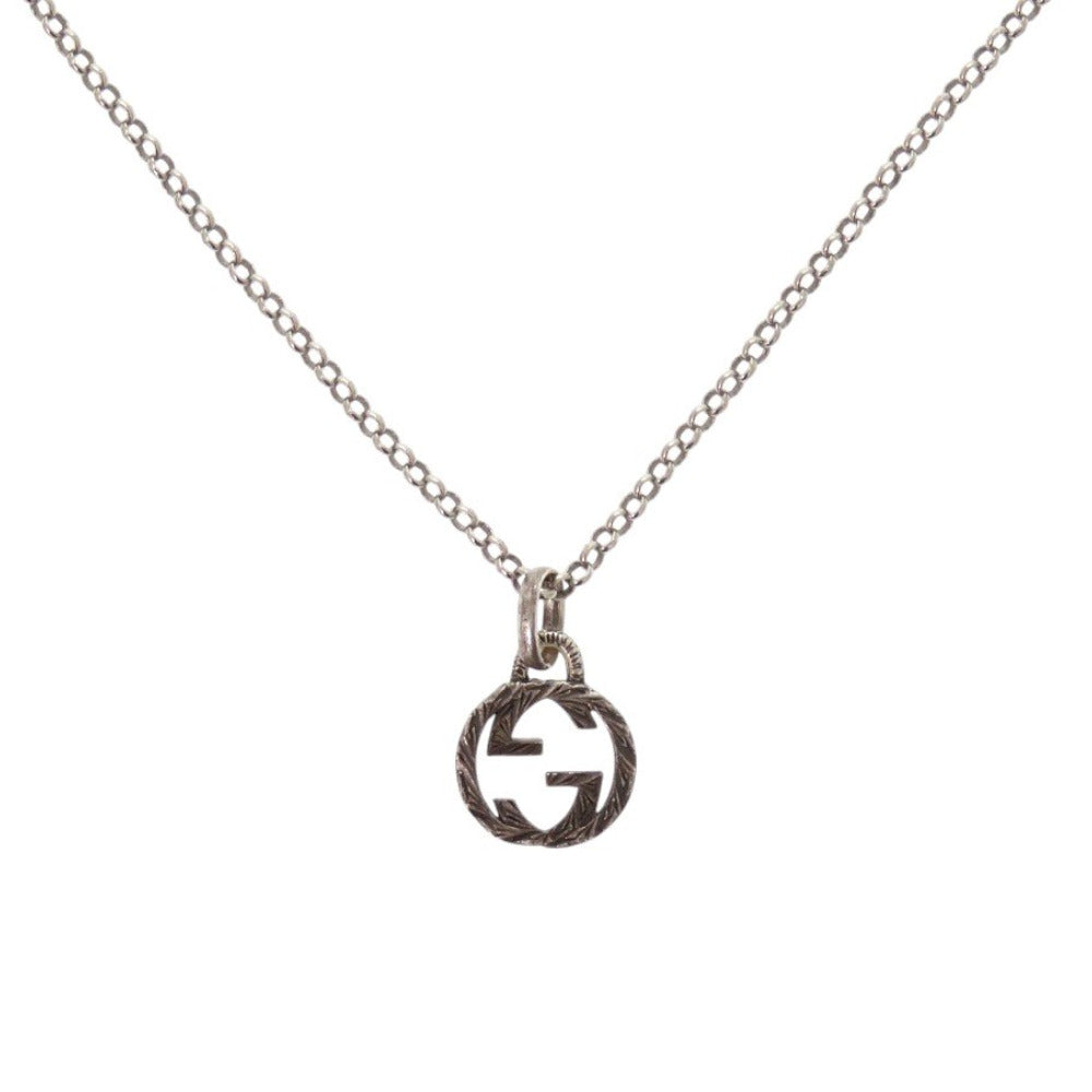 GUCCI Necklace Silver925 Silver Interlocking G unisex(Unisex) Used Authentic