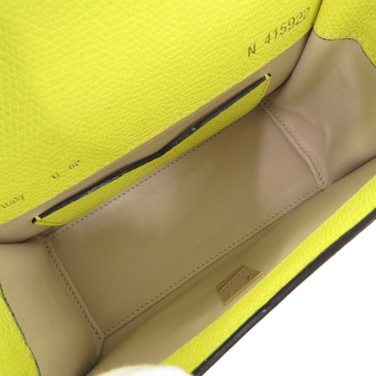 Valextra Handbag V5E36 028 leather yellow Isidide