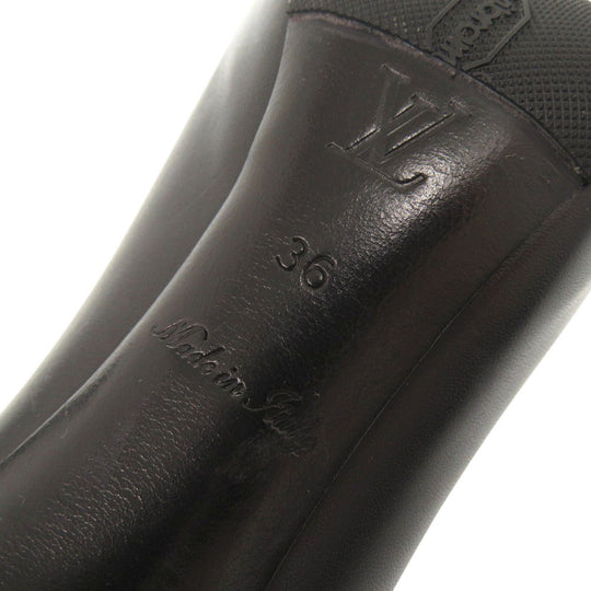 LOUIS VUITTON pumps leather black Open Toe Padlock 36