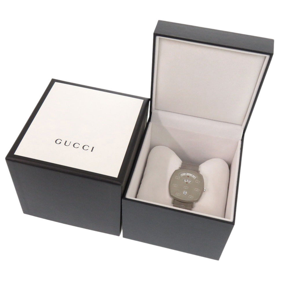 GUCCI Watches Quartz YA1574401 Stainless Steel Silver Quartz GRIP white dial unisex(Unisex) Used Authentic