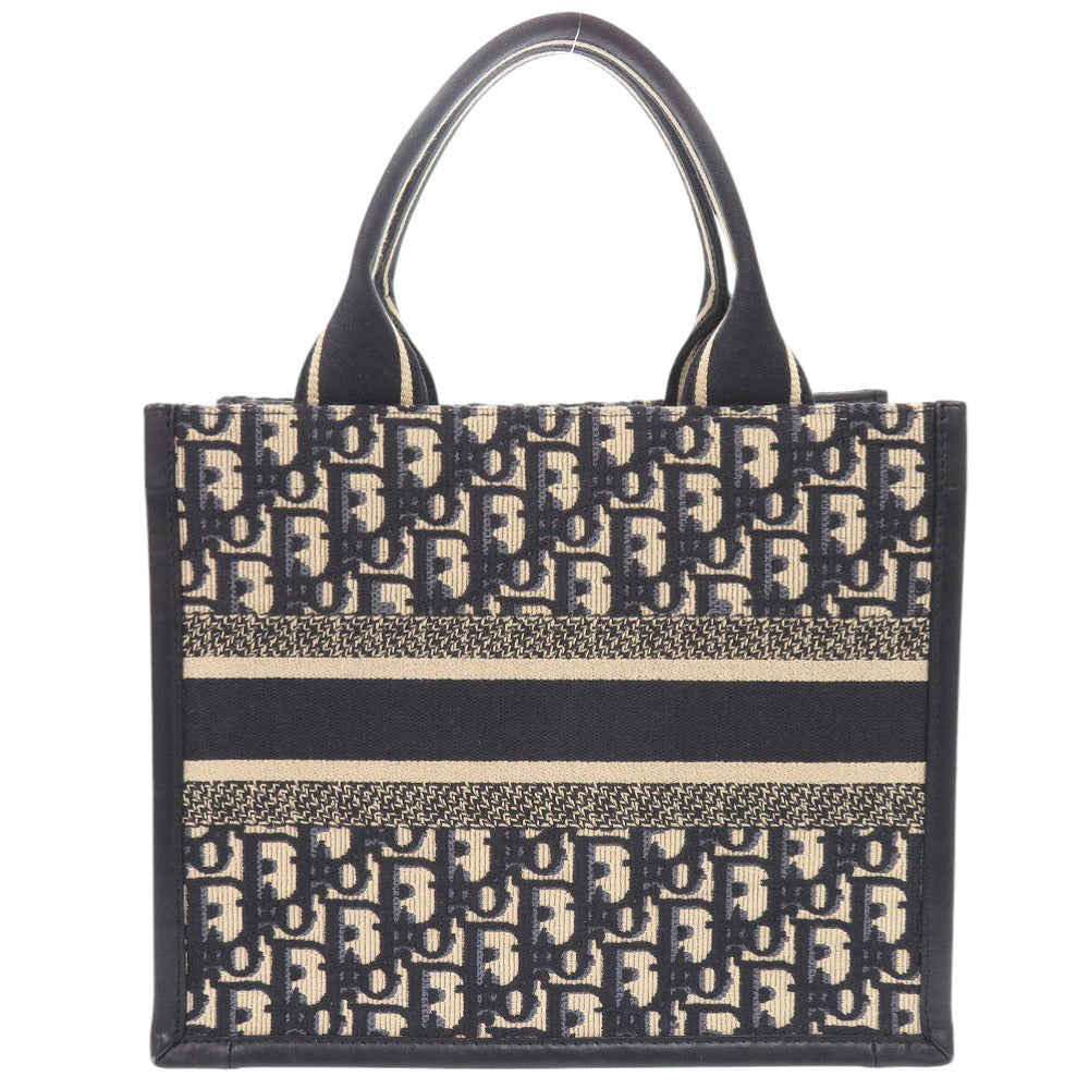 Christian Dior Handbag M1325CZBB Canvas, Leather Navy Oblique Book Tote Small
