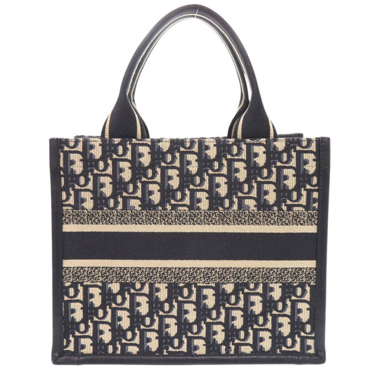 Christian Dior Handbag M1325CZBB Canvas, Leather Navy Oblique Book Tote Small