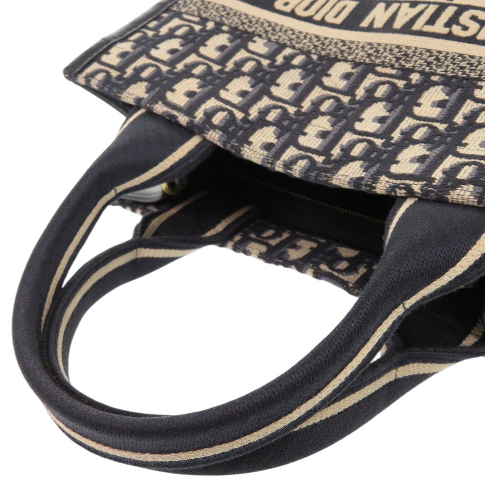 Christian Dior Handbag M1325CZBB Canvas, Leather Navy Oblique Book Tote Small