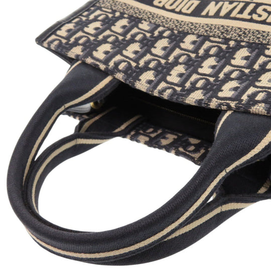 Christian Dior Handbag M1325CZBB Canvas, Leather Navy Oblique Book Tote Small