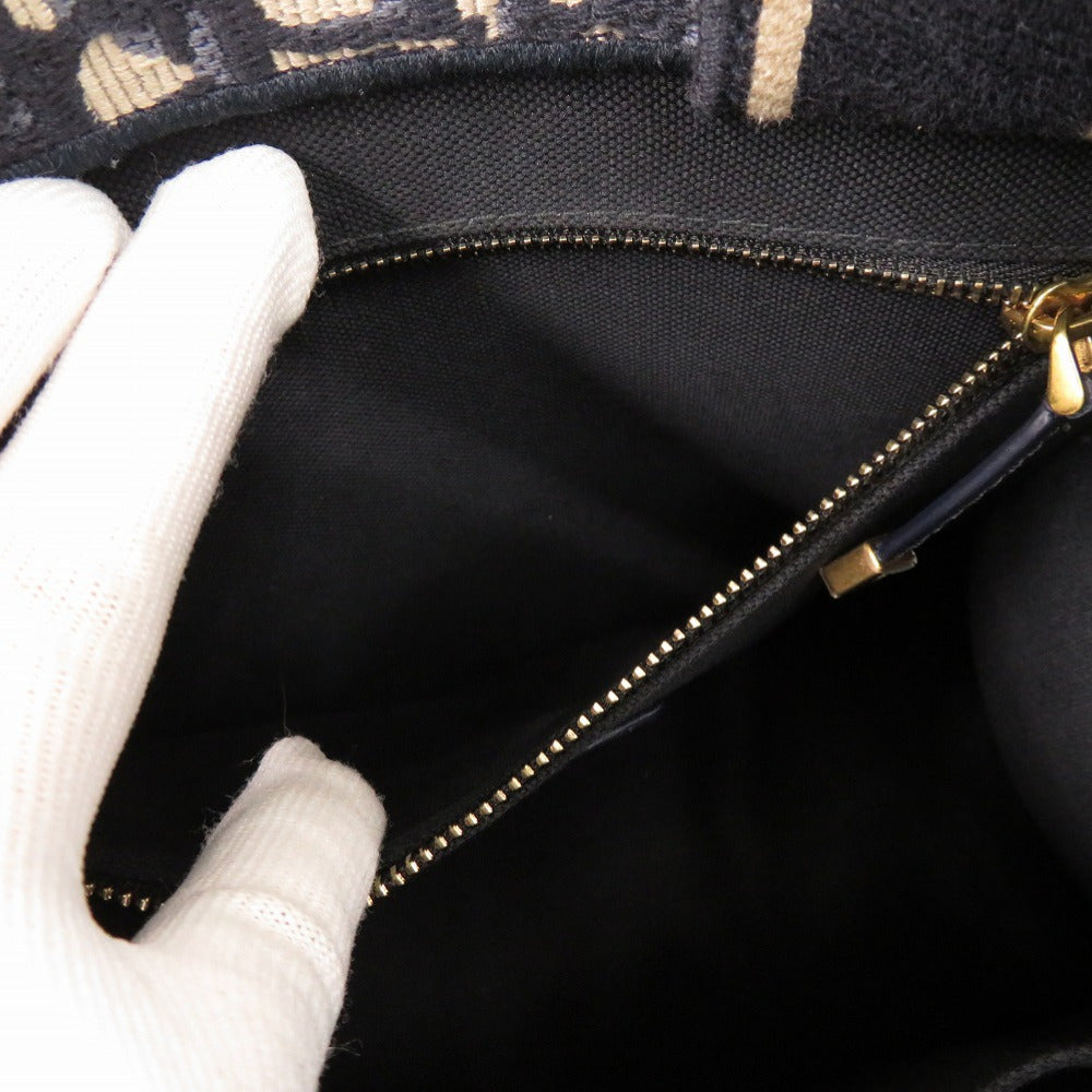 Christian Dior Handbag M1325CZBB Canvas, Leather Navy Oblique Book Tote Small