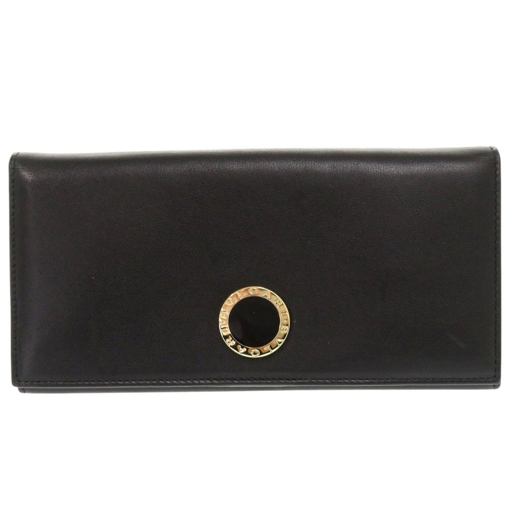 BVLGARI Long Wallet Purse 32403 leather black Corole