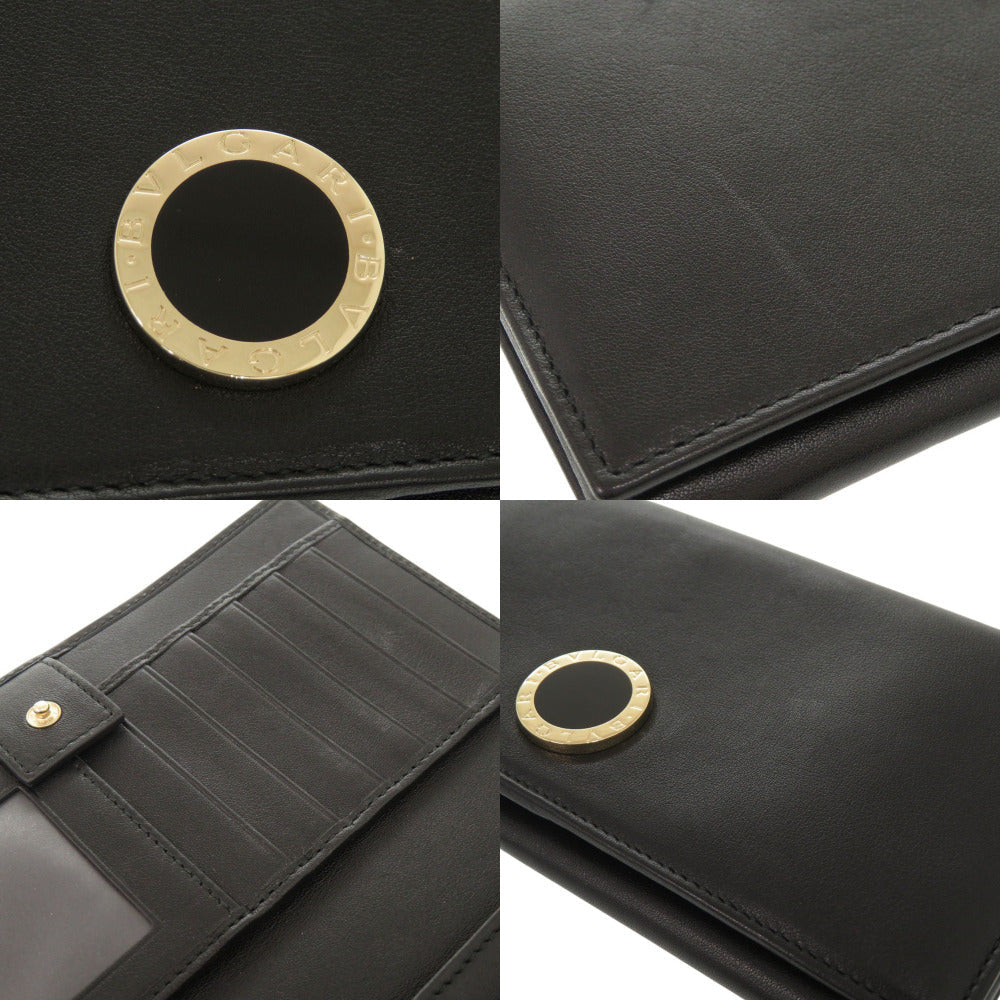 BVLGARI Long Wallet Purse 32403 leather black Corole