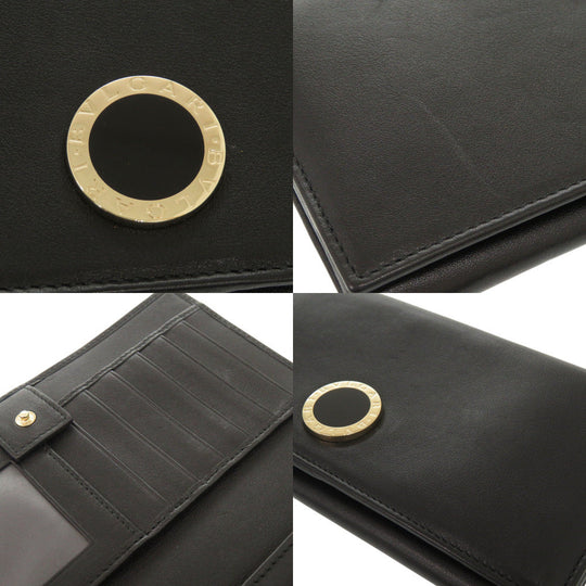 BVLGARI Long Wallet Purse 32403 leather black Corole