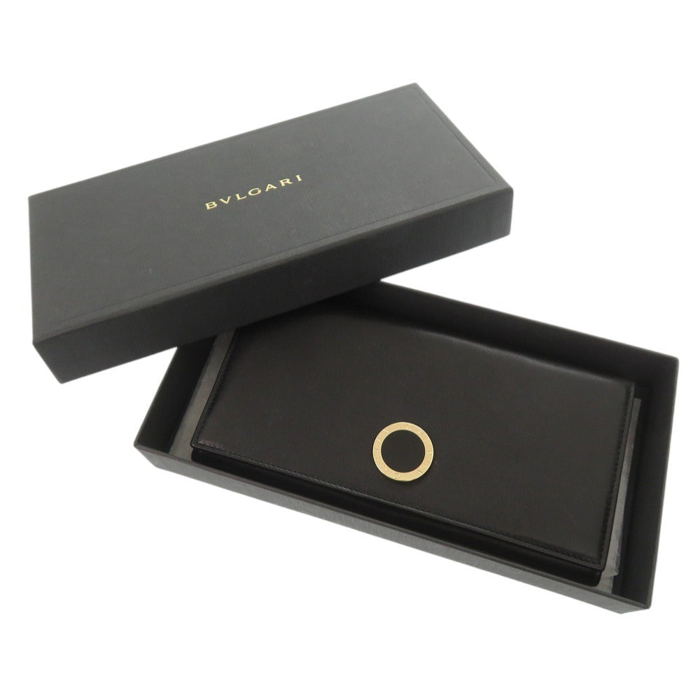 BVLGARI Long Wallet Purse 32403 leather black Corole