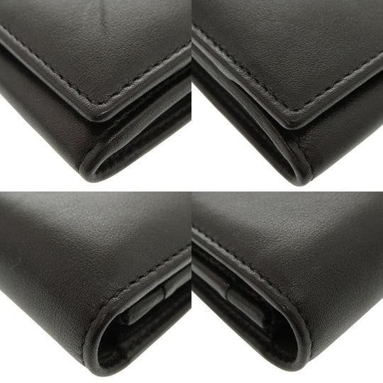 BVLGARI Long Wallet Purse 32403 leather black Corole
