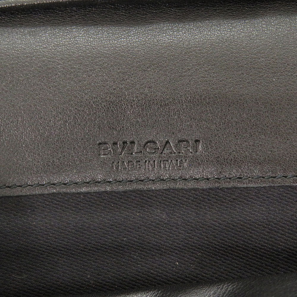 BVLGARI Long Wallet Purse 32403 leather black Corole