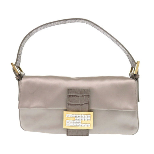 FENDI Handbag 8BR600 TG2 Satin, Leather Gurege Mamma Bucket Women Used Authentic