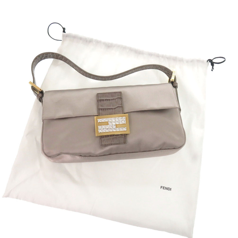 FENDI Handbag 8BR600 TG2 Satin, Leather Gurege Mamma Bucket Women Used Authentic