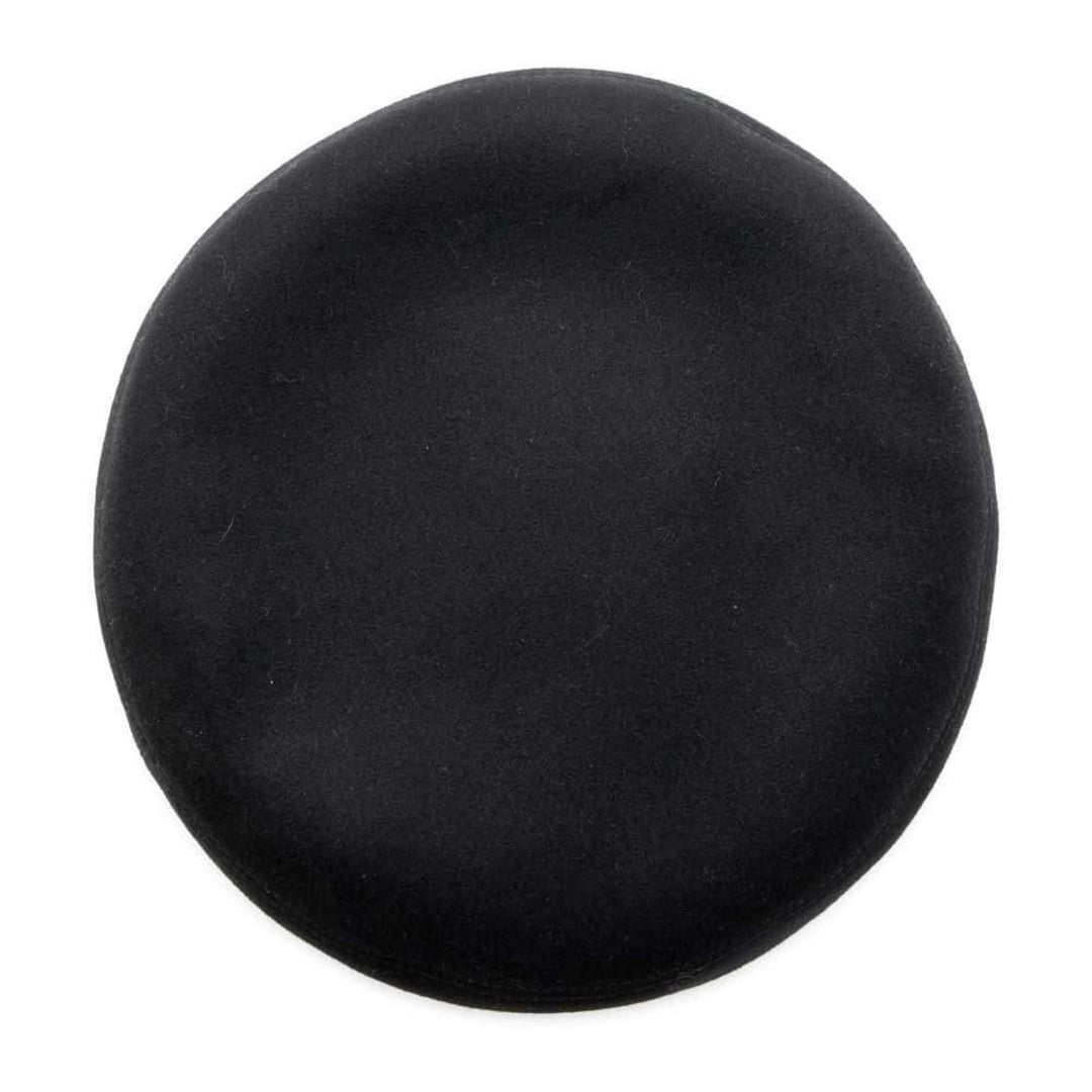 HERMES Saint-Honore Lift Embroidery Cashmere Black Beret Preloved