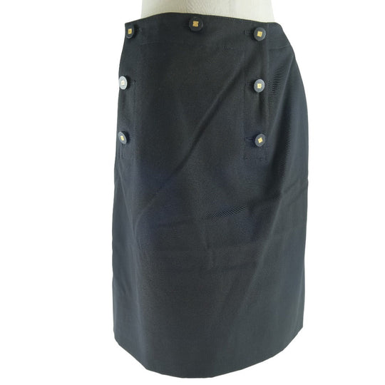 CHANEL skirt P08800V05079 wool black Women 38 Used Authentic